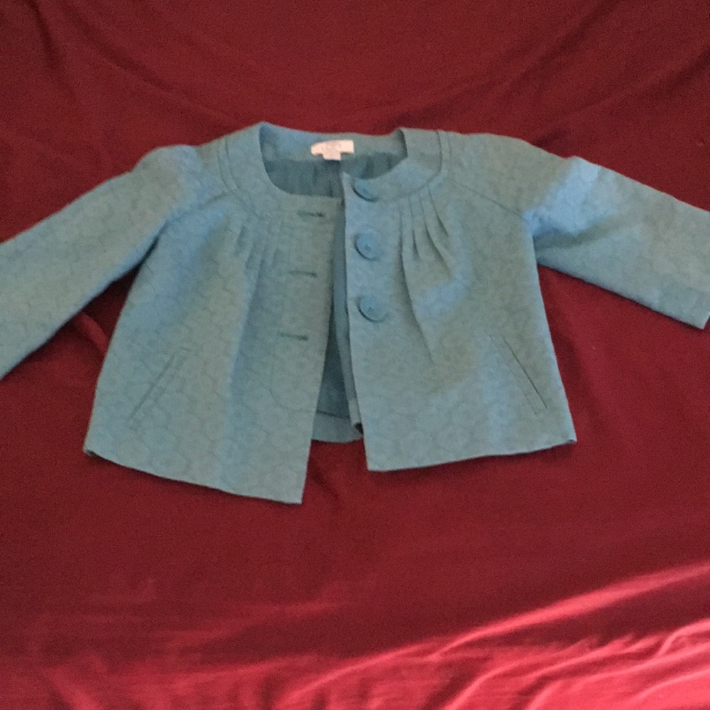Loft teal dress and matching jacket - Picture 4 of 8